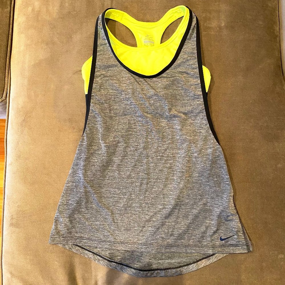 Nike DRI FIT Womens 2-in-1 tank with built in bra